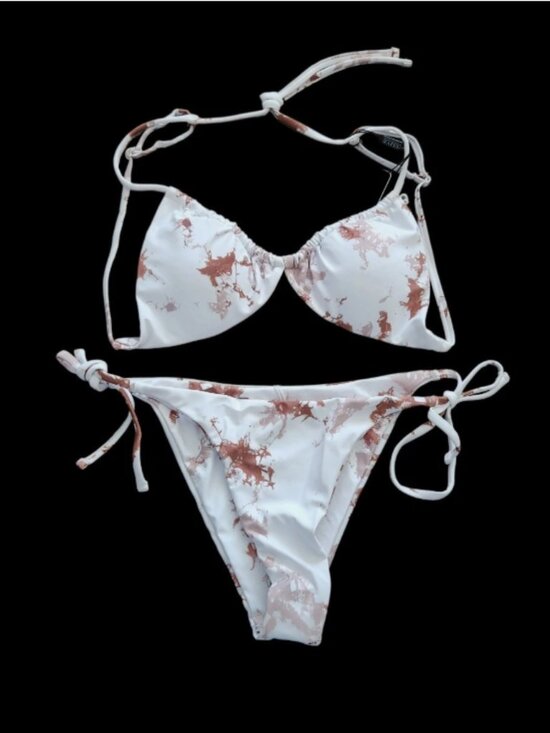 Zaful Other - ZAFUL Womens Tie Dye String Bikini Swimsuit Set Size 8/L 2 Piece Swimming Suit
